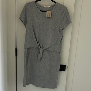 Tie shirt Front dress gray